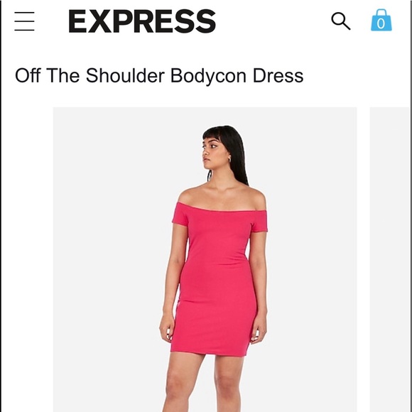 Hot Pink Off The Shoulder Bodycon Dress 